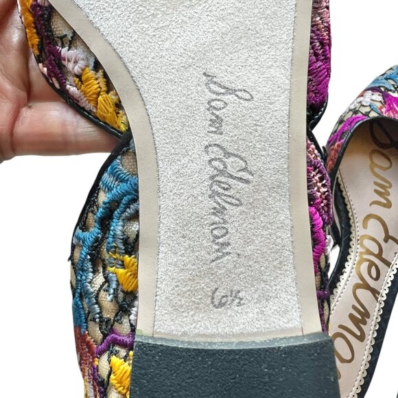 Sam Edelman Rodney Womens 6.5M Floral Embroidered Pointed Toe Flats D'Orsay Lace - Picture 9 of 12